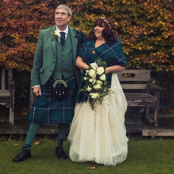 A photo of Christie patient Patrick Howard getting married to his wife Laura.