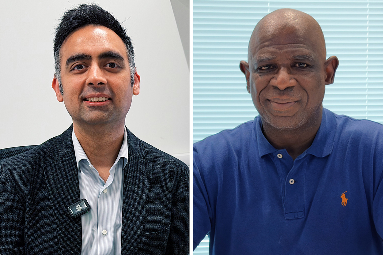 A photo of Mr Ashwin Sachdeva and a photo of Gilly Morgan.