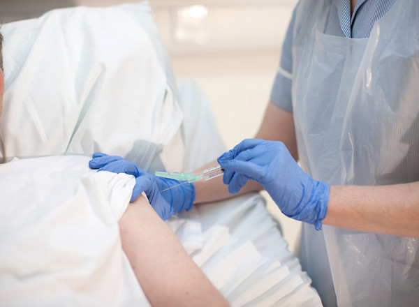 nurse hand, chemotherapy, injection, drugs, medication, needle, patient