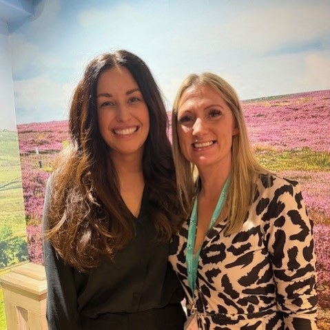 A photo of Early Onset Colorectal Cancer Specialist Nurse Sabrina Scott and Christie patient Lyndsey Ainscough.