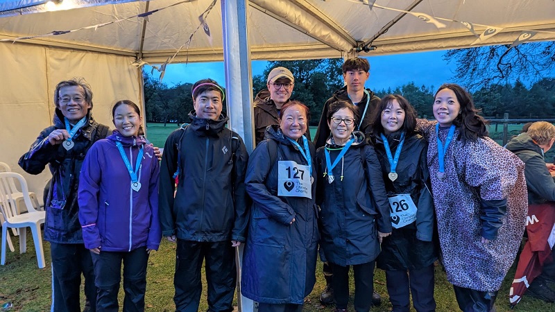 A photo of Joanne Yeung and her family at The Christie Charity Walk of Hope.