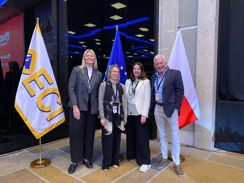 A photo of 4 people from The Christie Institute for Cancer Education at the Organisation of European Cancer Institutes (OECI).