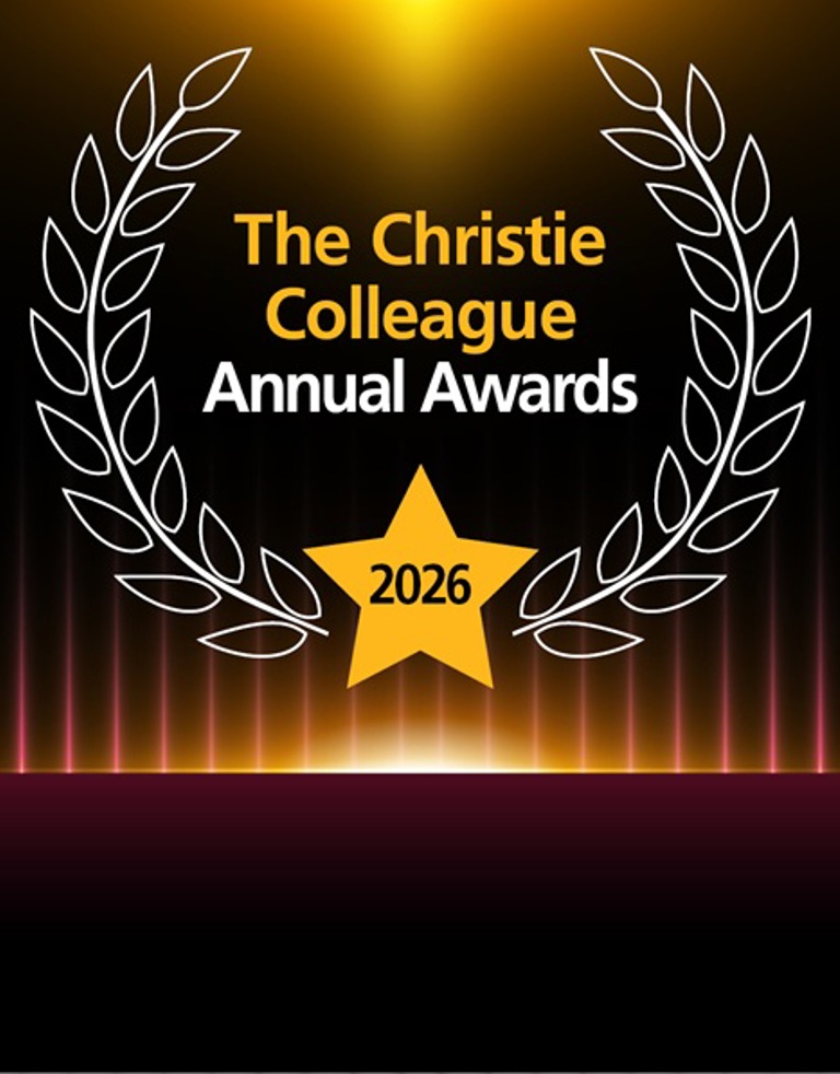 A graphic reading 'The Christie Colleague Annual Awards 2026' featuring a wreath.