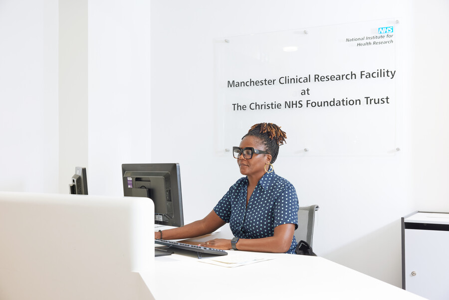 Clinical research facility, reception, receptionist, September 2022, Sonia Fearon
