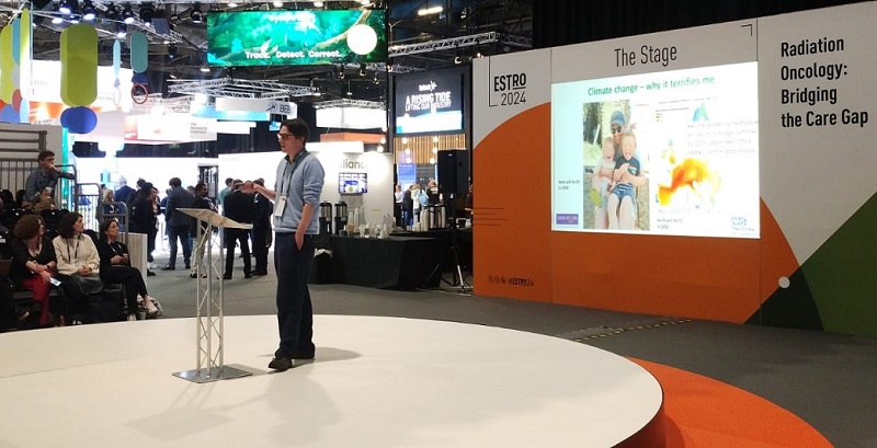 A photo of Dr Rob Chuter, a Principal Clinical Scientist at The Christie and Environmental Sustainability Lead in Radiotherapy at ESTRO 2024.