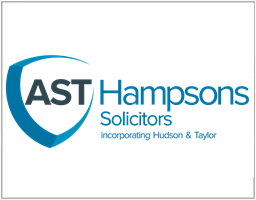 The logo for AST Hampsons Solicitors, incorporating Hudson and Taylor.