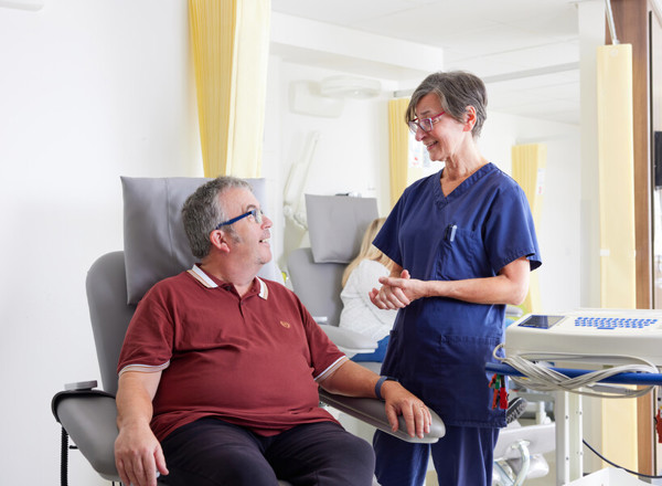 clinical research facility, nurse and patient, September 2022, Pan artists, Gary Cunningham, CRF ward manager, Helen Donovan