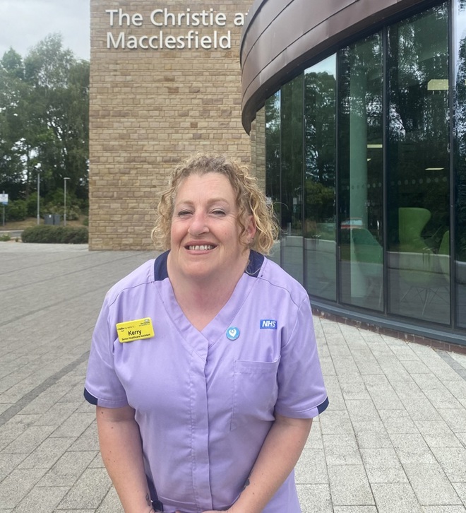 A photo of Kerry Swinson, senior healthcare assistant at The Christie at Macclesfield.