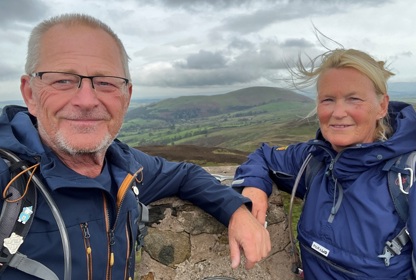 A photo of Christie patient Mark and his partner Debbie on a hike.