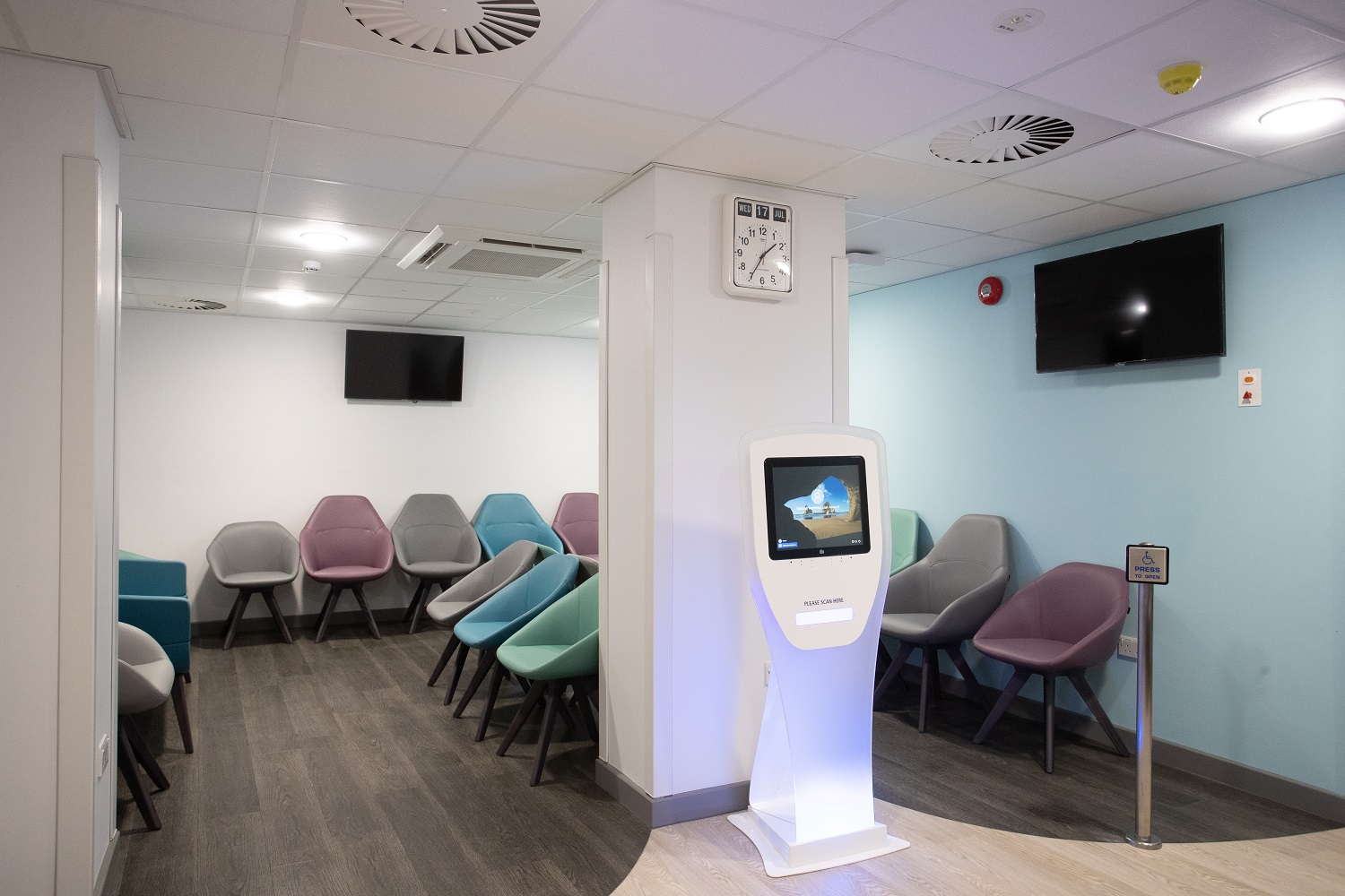 A photo of the blood room waiting room area at The Christie.