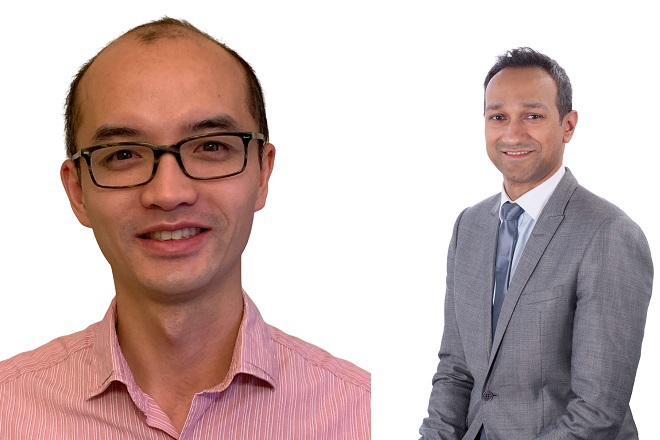 A photo on the left of Dr Justin Loke and a photo on the right of Prof Amit Patel.