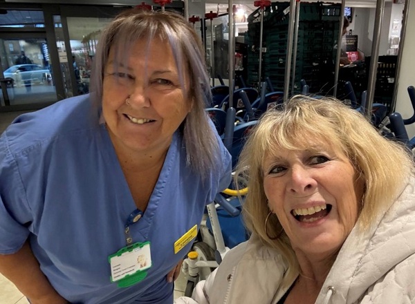 A photo of Christie dementia nurse Lorraine Burgess with her best friend Pam Scarry MBE who is being treated at The Christie.