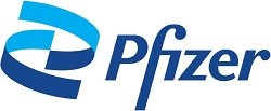 The logo for Pfizer.