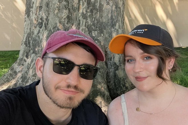 A photo of Christie patient Katie Greenwood with her boyfriend Rich.