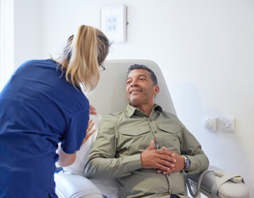 chemotherapy nurse, patient in chemotherapy department, September 2022, Pan Artists, Leslie Maylett, Staff nurse, Jennifer Kemp, chemotherapy unit