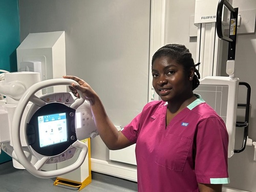 A photo of Victory Ejim, diagnostic radiographer in the X-ray department at The Christie.