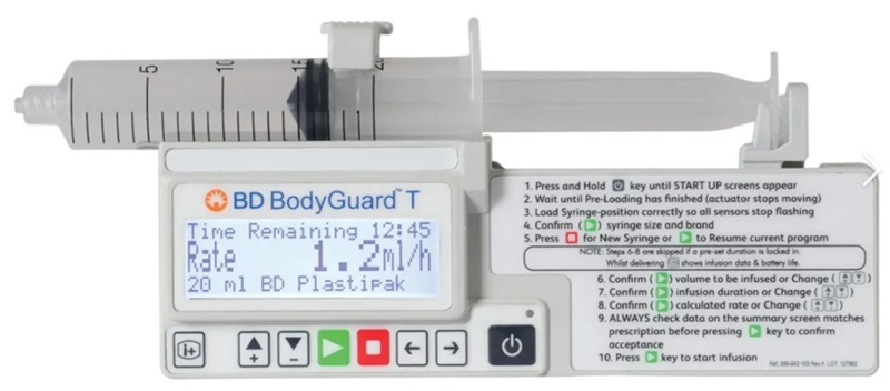 A photo of a syringe driver.