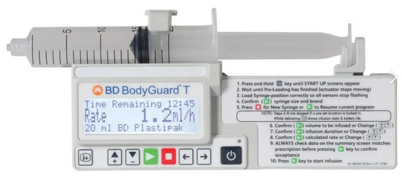 A photo of a syringe driver.