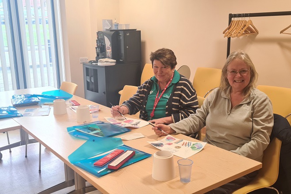 Michelle Hardiman (Right) At The Art Class