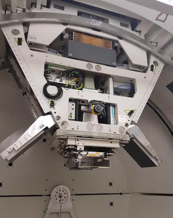 The nozzle used in proton beam therapy, helping to direct the proton beams to a tumour.