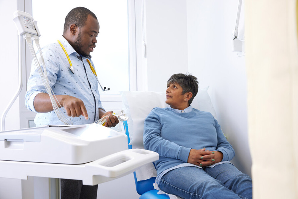 clinical research facility, patient and doctor consultation, September 2022, Pan Artists, Lalini Carter, Dr Umar Abdullah, Clinical Fellow, ECMT.